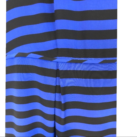 Garnet Hill Silk black and blue stripe Dress Sz8 - Picture 11 of 11